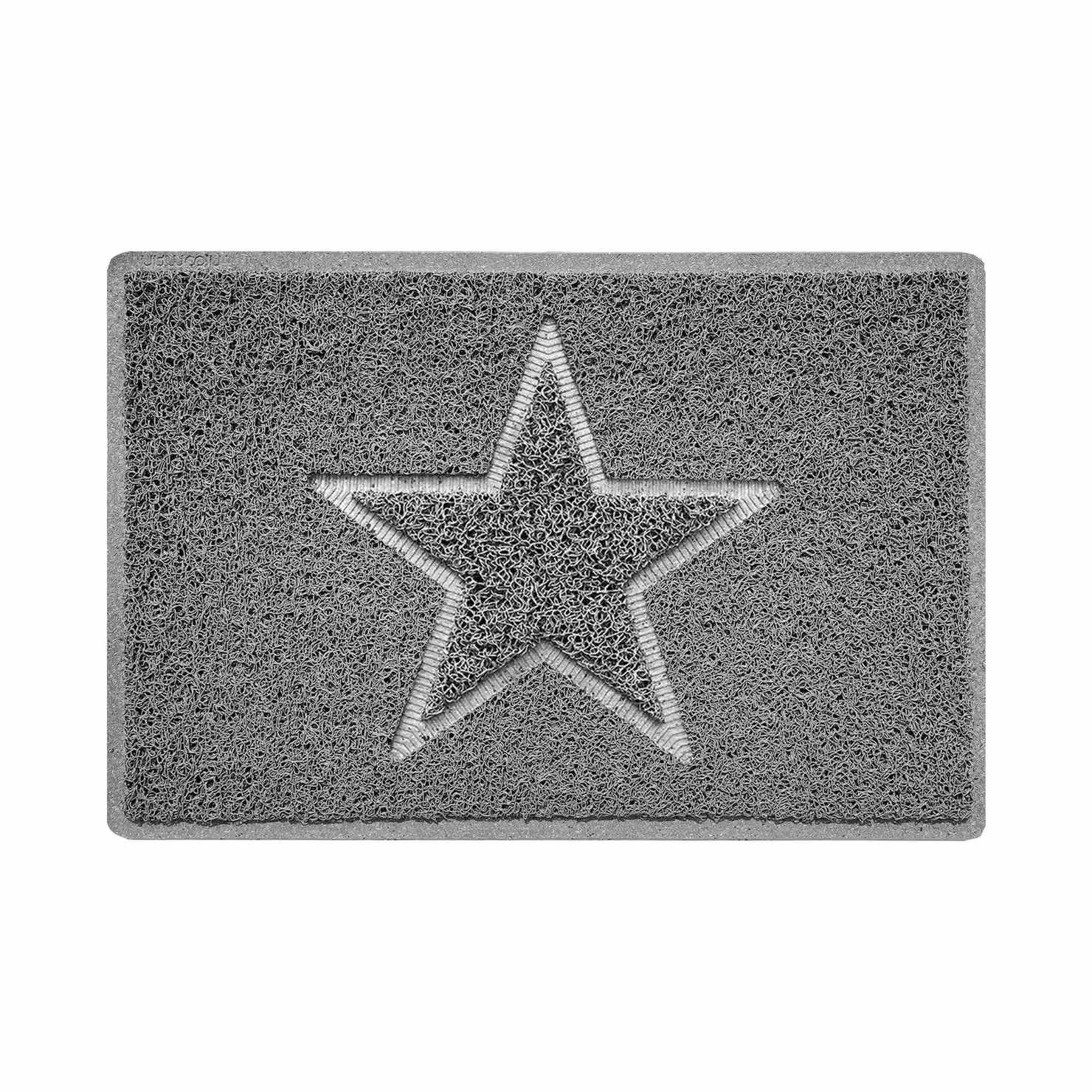 Nicoman Grey Embossed Star PVC Spaghetti Door Mat, W: 60 cm, D: 40 cm – 2