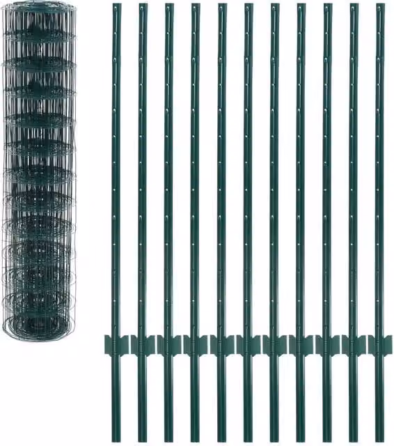 Berkfield Home Durable Euro Fence Green PVC-Coated Steel, W: 20 m, H: 1.2 m – 1