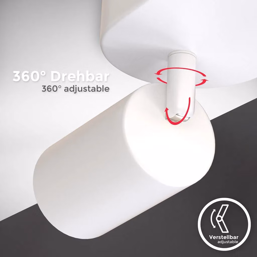 B.K.Licht White Metal Ceiling Light with 4 Adjustable GU10 Spotlight Bars – 3