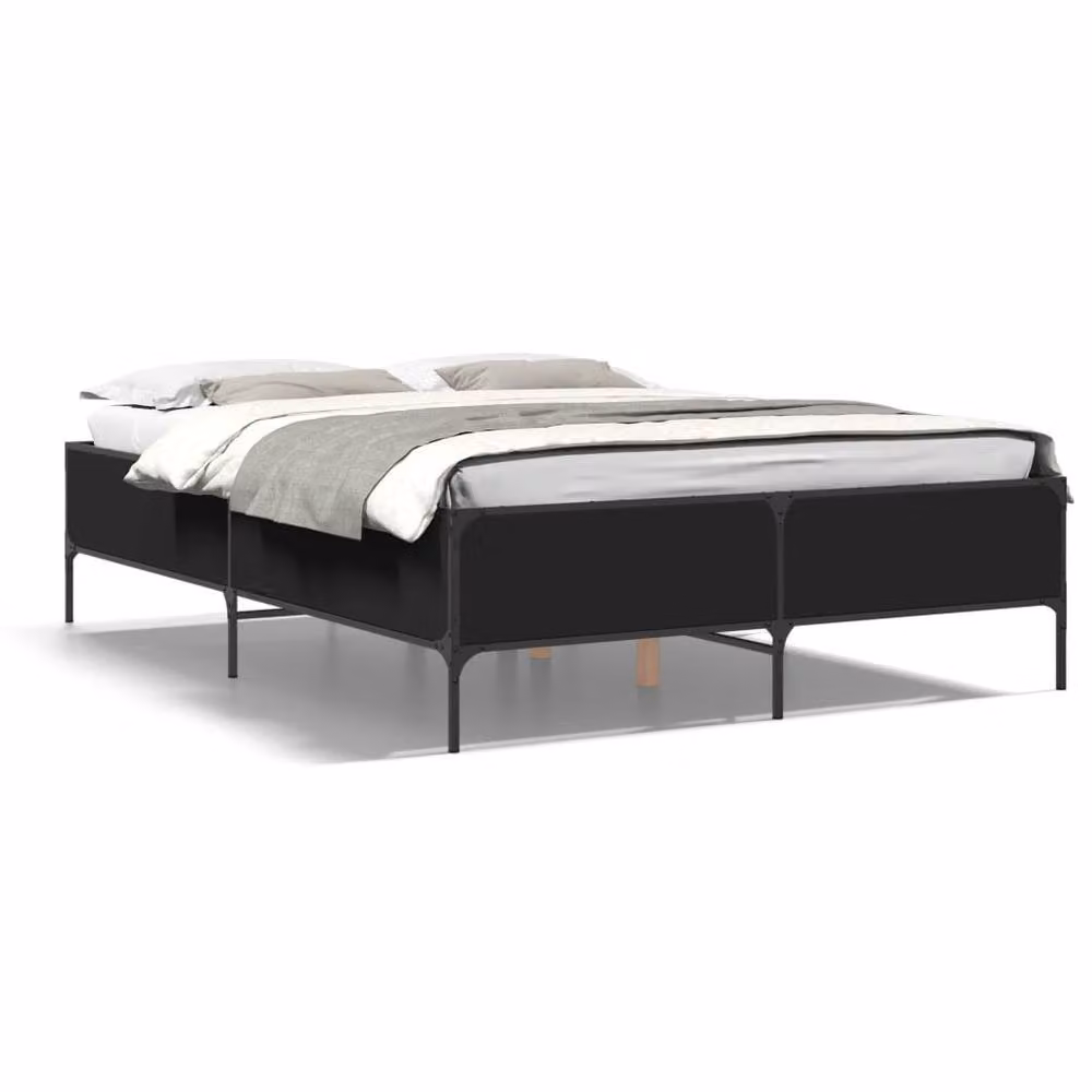 Berkfield Home Durable Bed Frame in Black, W/D/H: 120 x 200 x 44 cm – 3