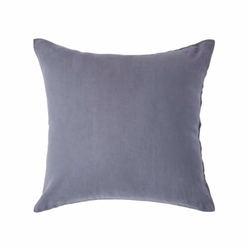 Homescapes European Linen and Combed Cotton Pillowcase, Grey, W/D/H: 80 x 80 x 80 cm – 1