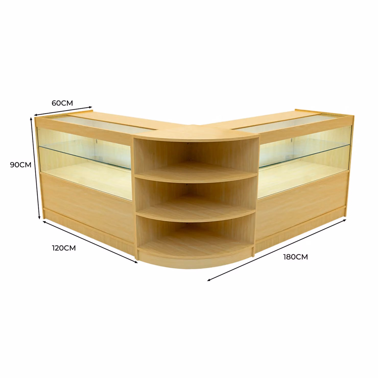 Monstershop Andromeda LED Shop Counter Set LM60 and 2 x C1200 in Maple Beige – 2