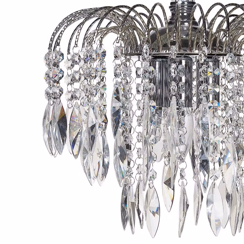 Wyld and Coco Silver Glass Crystal 3-Light Vintage Chandelier – 3