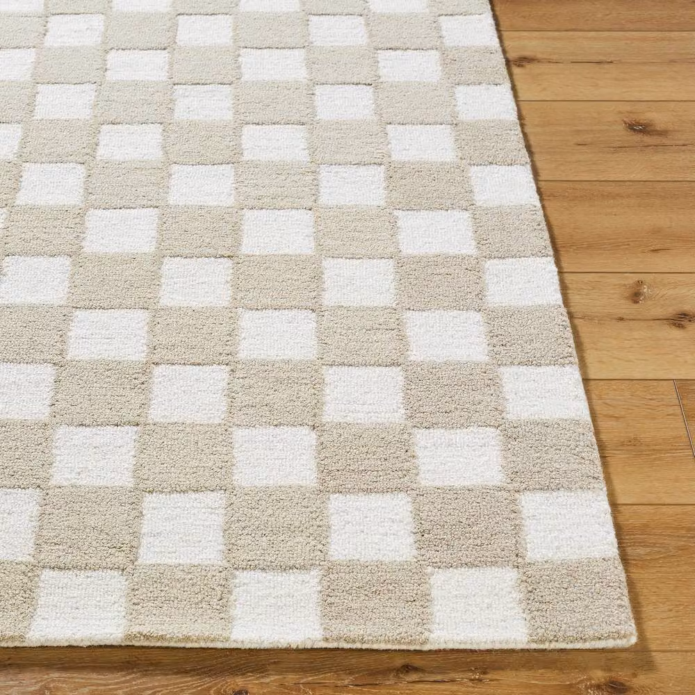 Livabliss Klopp Hand Tufted Wool Checkered Living Room and Bedroom Rug in Grey, Green and Beige, W: 185 cm, L: 275 cm – 3