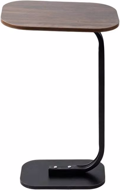 KORVIXA C-Shaped Side Table in Brown – 1