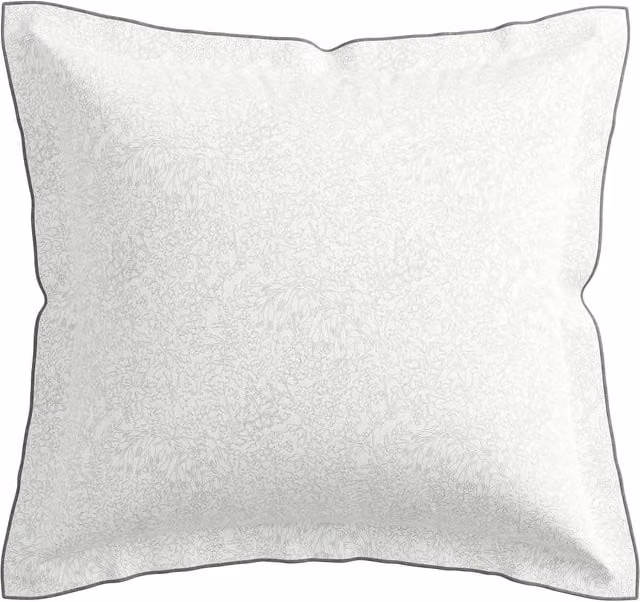 Bedeck of Belfast Sefa Reversible Floral Cotton Oxford Pillowcases, White and Silver
