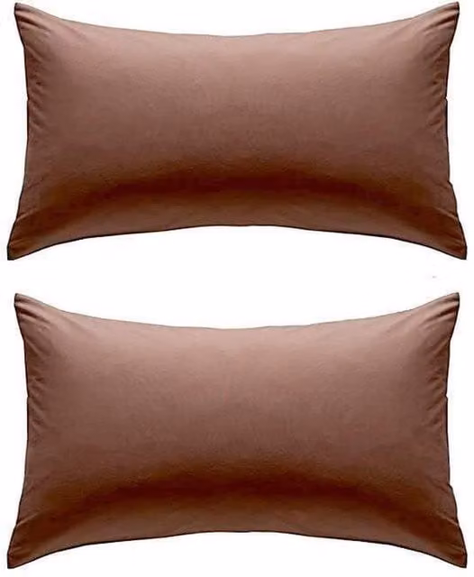 NewEdgeBlinds Plain Percale Pillowcase Pair in Beige, Yellow or Brown