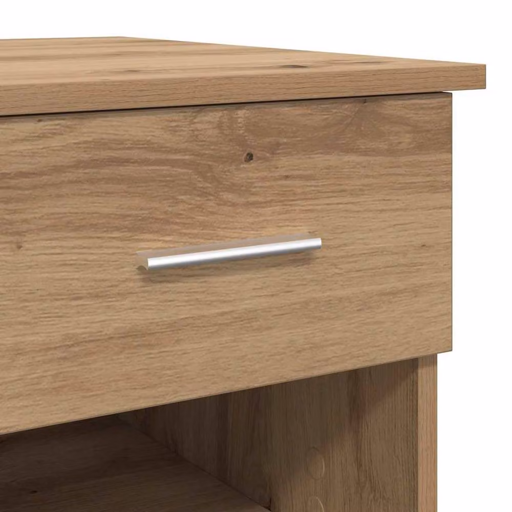 Berkfield Home Modern Writing Desk with Storage in Artisan Oak and Beige, W/D/H: 90 x 49.5 x 75 cm – 6