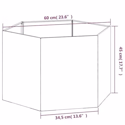 vidaXL Rusty Corten Steel Planter Tub, Brown, W: 60 cm, D: 60 cm, H: 45 cm – 3