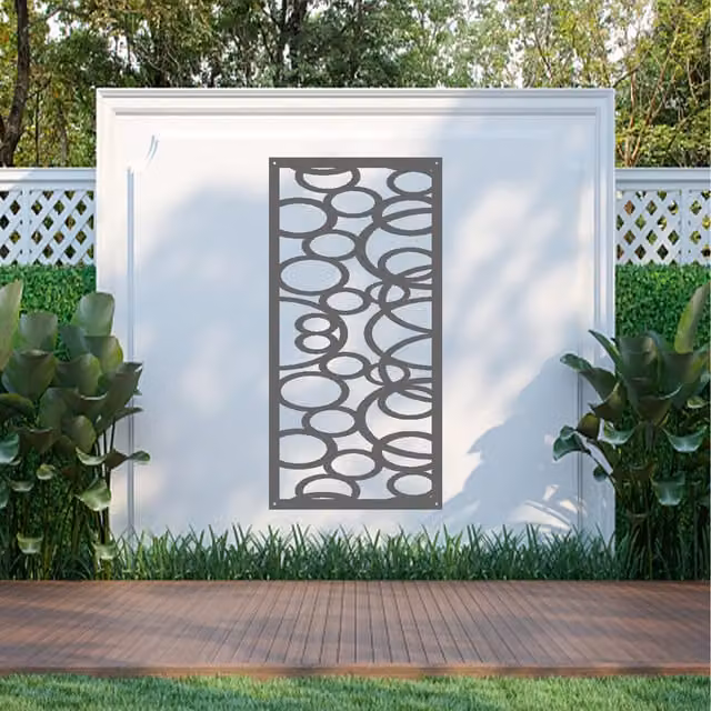 Laser Hut Smypide Abstract Metal Wall Art in Anthracite Grey and Black