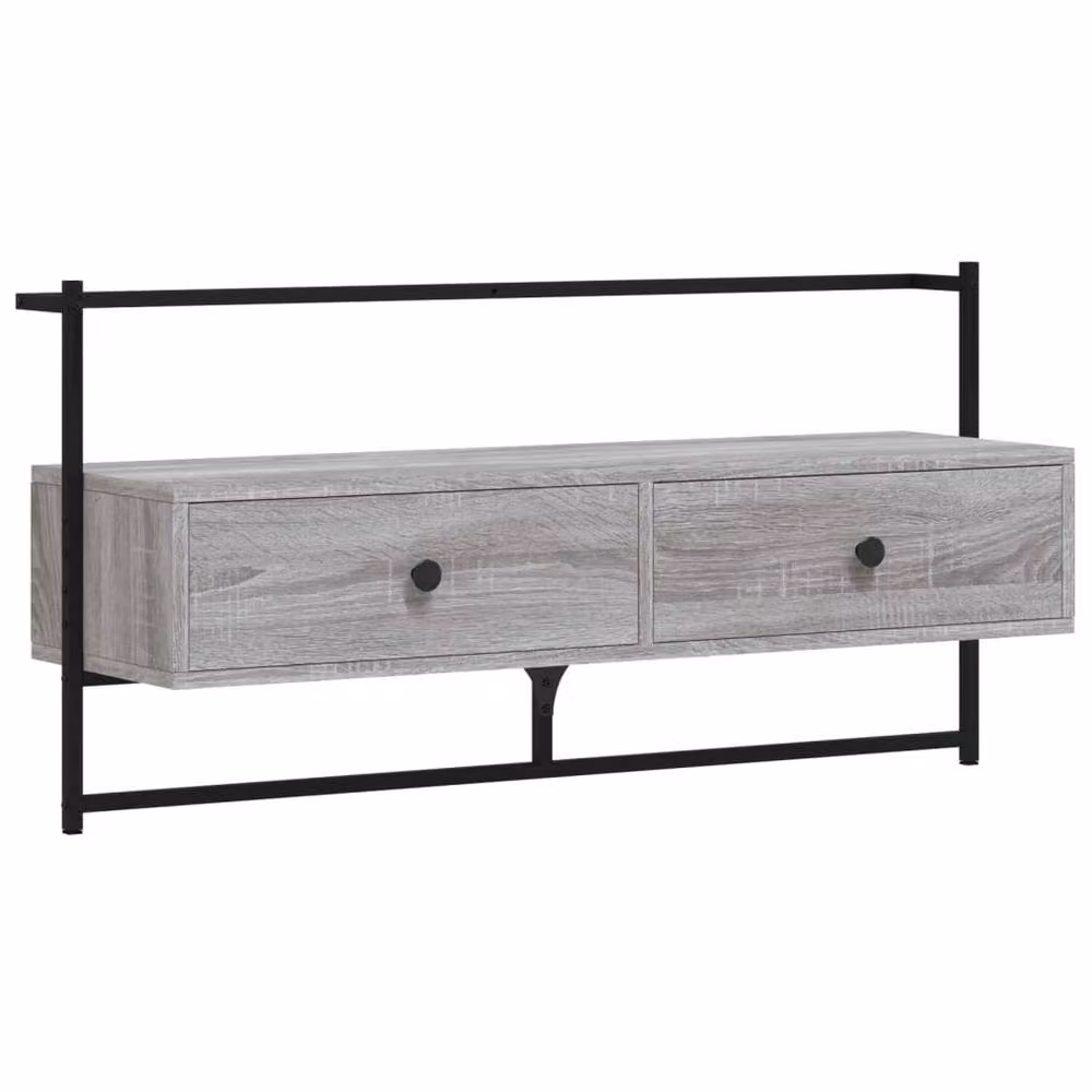 Berkfield Home Wall-mounted TV Cabinet in Grey Sonoma, W: 100.5 cm, D: 30 cm, H: 51 cm – 3