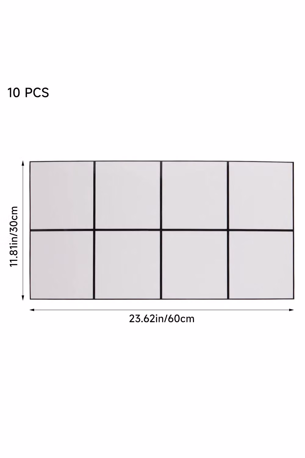 Living and Home 10pcs White PVC Geometric Lattice Peel and Stick Wall Tile Stickers for Bathroom, Kitchen and Living Room – 2