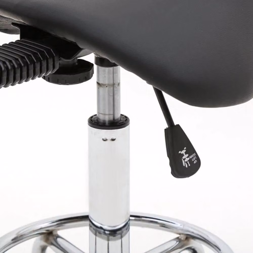 EONLION Black Synthetic Leather Saddle Stool with Backrest for Salon and Barber Use – 5