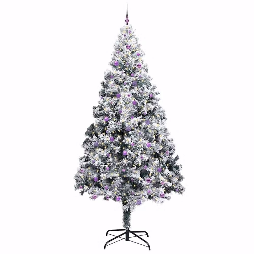 Berkfield Home White PVC Christmas Tree with 300 LEDs and Stand, Height: 300 cm – 3