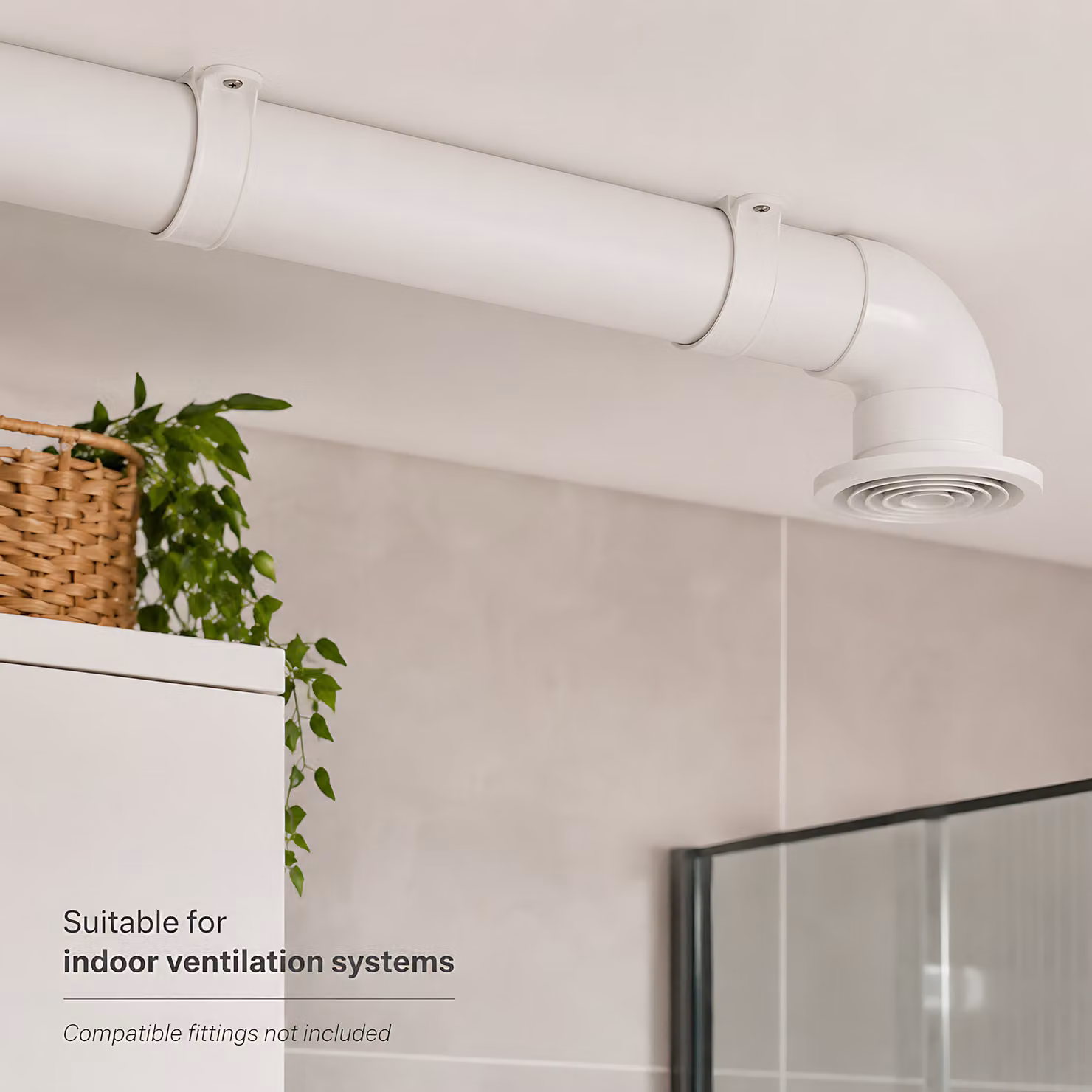 Sola White Rigid Round PVC Ventilation Duct Pipe, Diameter: 10.3 cm, Length: 50 cm – 2