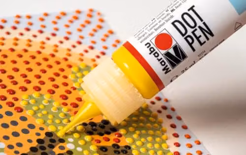 Marabu Origin of Nature Dot Pen Set, 4 x 25 ml Water-Based Dot Paint in Yellow, Orange, Brown and Multicolour for Dot Painting Technology – 2