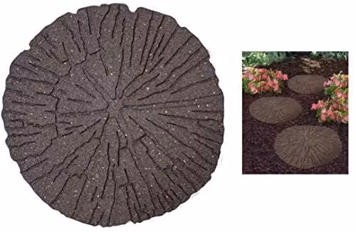 Garden Gear Reversible Eco-Friendly Stepping Stone with Cracked Log Effect in Grey, W/D: 45 x 45 cm