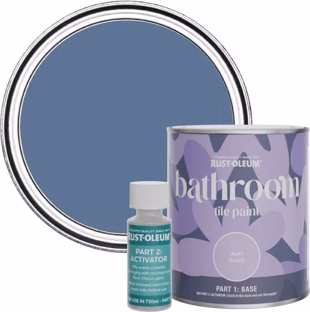 Rust-Oleum Bathroom Tile Paint in Matt Finish, Blue River, 0.75 l, Blue