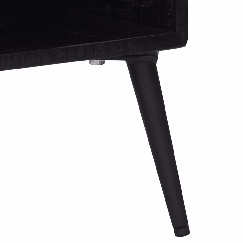 Berkfield Home Mid Century TV Cabinet in Black Solid Reclaimed Teak, W/D/H: 112 x 31 x 45 cm – 6