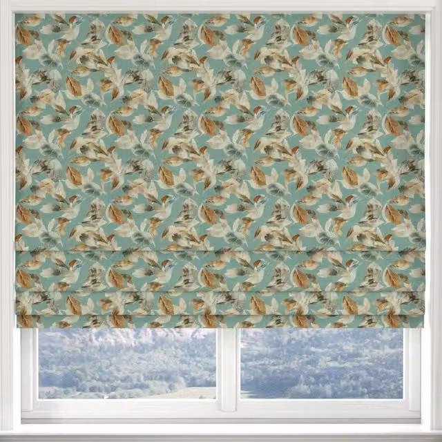 Ante Decor Made to Measure Blue Floral Blackout Roman Blind