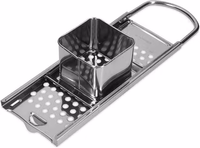 FLAVORA Flat Spaetzle Noodle Dumpling Press Maker in Metallic Silver