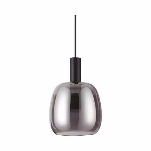 Ideal Lux Coco-1 LED Dome Pendant Ceiling Light in Grey and Black Glass with 3000K Warm White Light