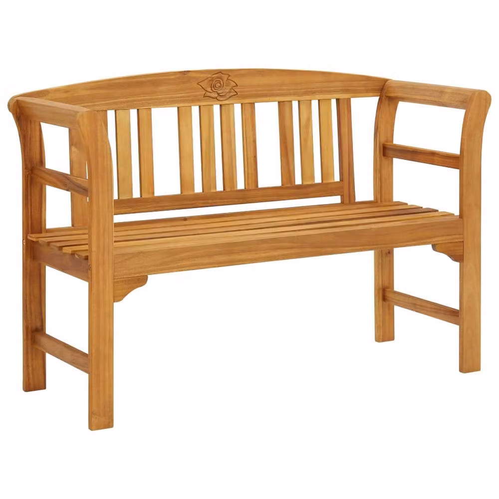 Berkfield Home Elegant Garden Bench in Brown Solid Oiled Acacia Wood W/D/H: 114 x 46 x 82 cm – 2