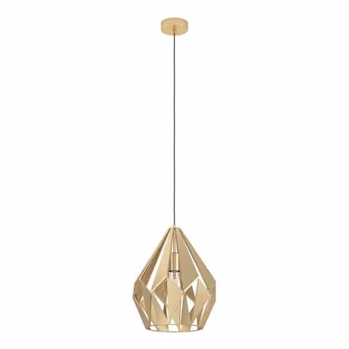 Eglo Carlton Gold/Brass Metal Pendant Light with E27 Fitting