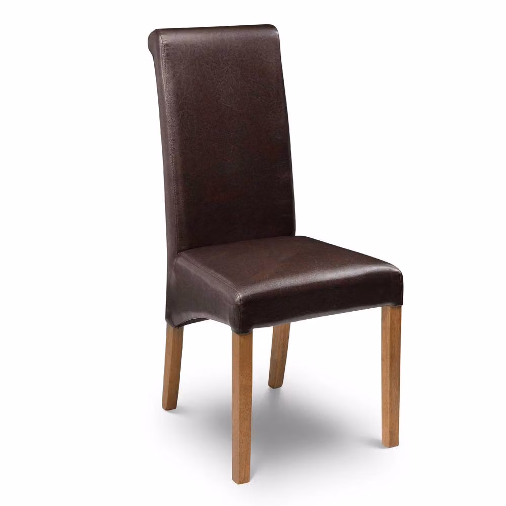 Cheshire Zafira Elegant Dining Chairs, Set of 2, Brown Synthetic Leather – 2