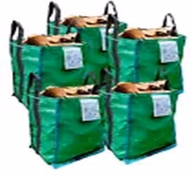EONLION Set of 5 Reinforced Green Garden Waste Bags, 120L Capacity – 1