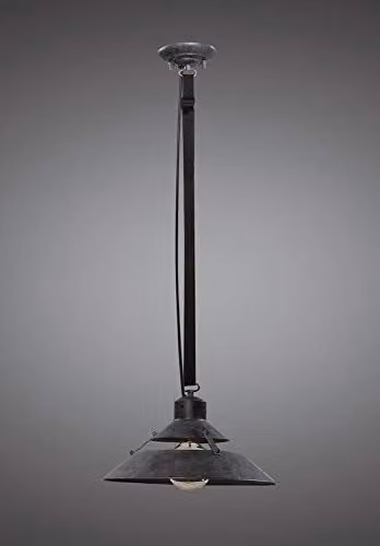 Netlighting Industrial Dome Ceiling Pendant, Black Metal, 40W E27, Height Adjustable – 2