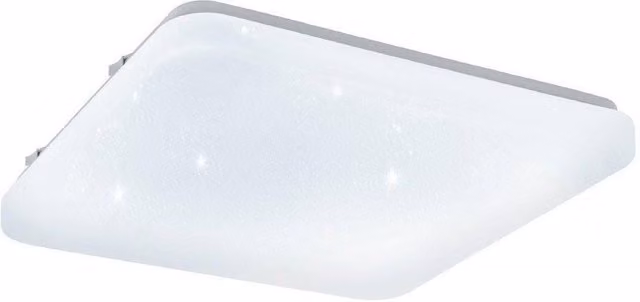 Eglo Frania-S LED Ceiling Light, Square White Metal and Plastic Flush Light with Crystal Effect, Diameter: 28 cm – 2