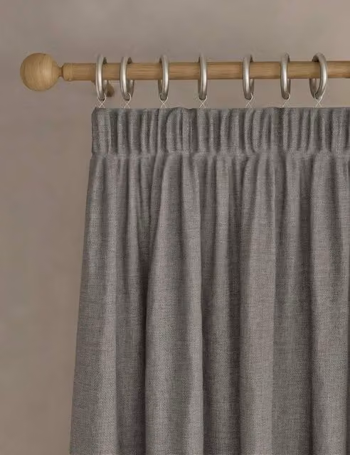 M&S Isabelle Grey Pencil Pleat Blackout Curtains