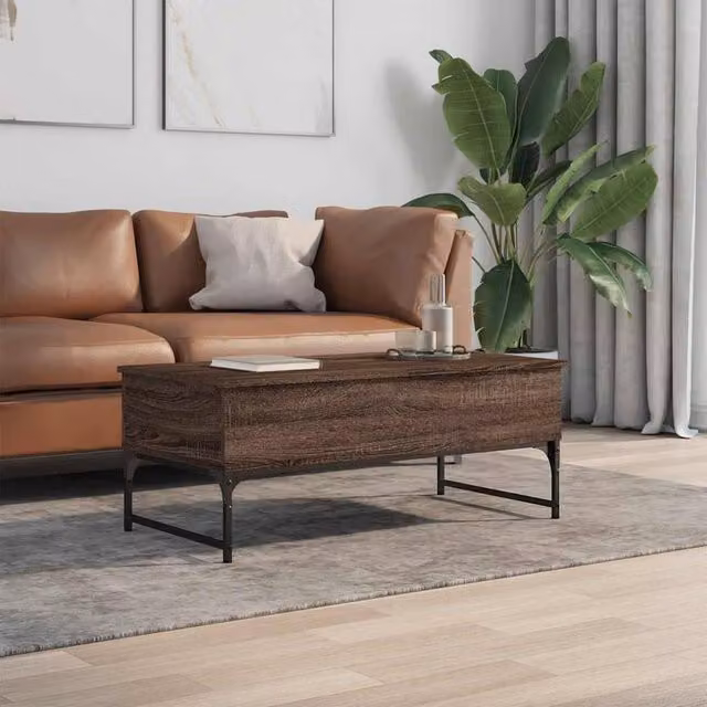 Berkfield Home Decorative Coffee Table in Brown Oak, W/D/H: 100 x 50 x 40 cm