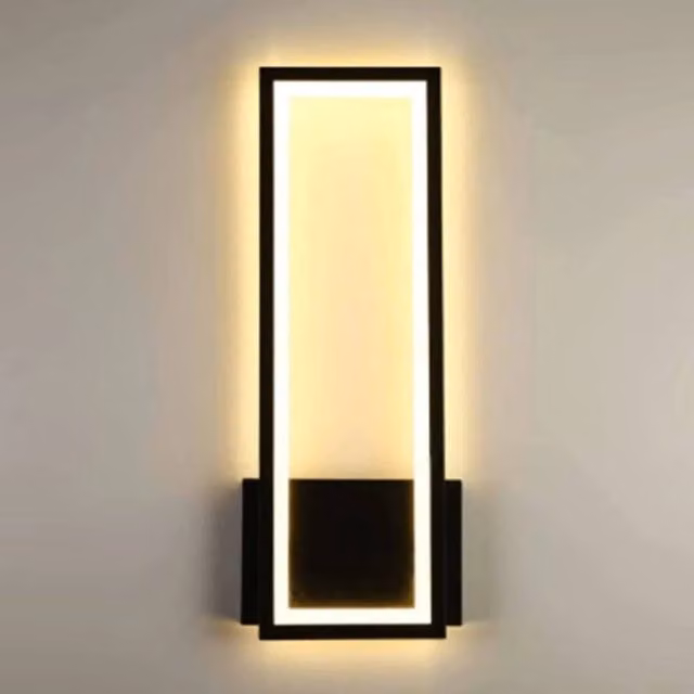 Kelvenix Modern LED Up and Down Wall Light, Black with Warm White Acrylic