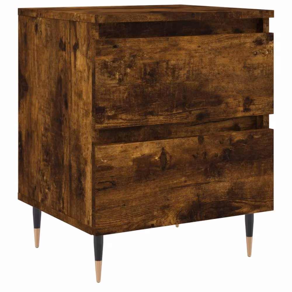 Berkfield Home Elegant Smoked Oak Bedside Cabinet in Brown, W/D/H: 40 x 35 x 50 cm – 3