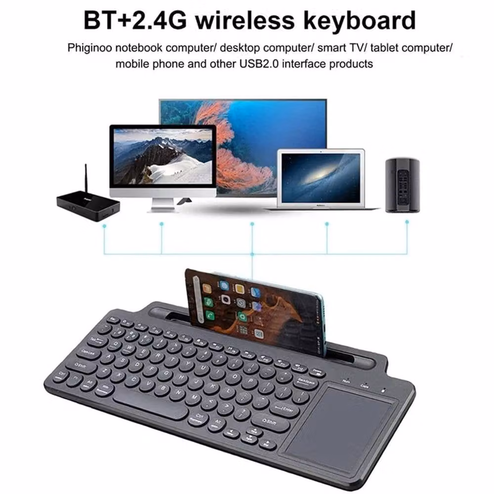 Nordara 2.4GHz Wireless Bluetooth Keyboard, Black, QWERTY UK Layout – 4