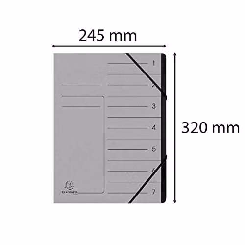Exacompta Grey Stapled Spine Multipart File for A4 Documents with 7 Reinforced Tabs – 2