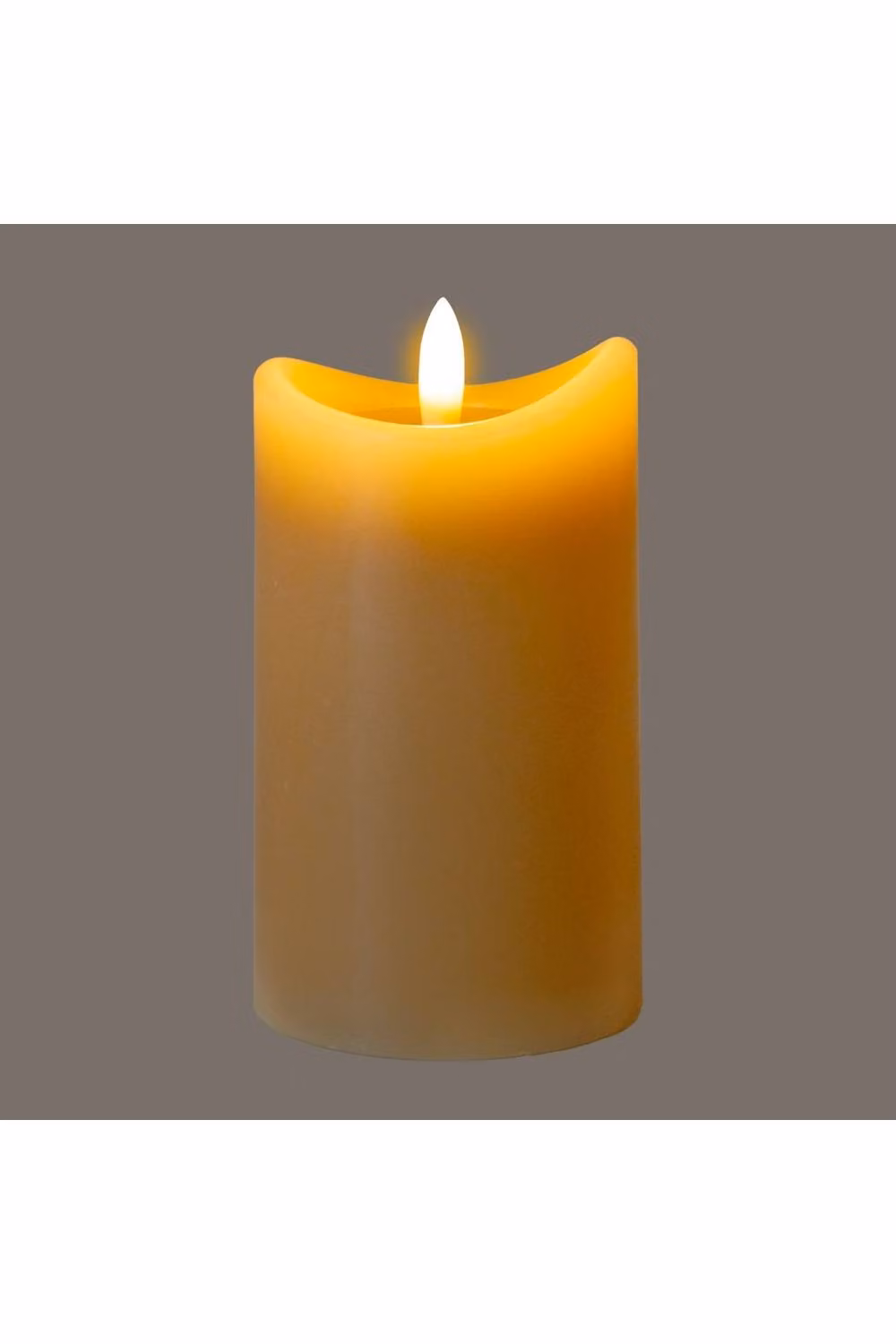 KDMD Luxe Collection Taupe Melted LED Pillar Candle, Beige, Round Tabletop Design with Flicker Effect – 2