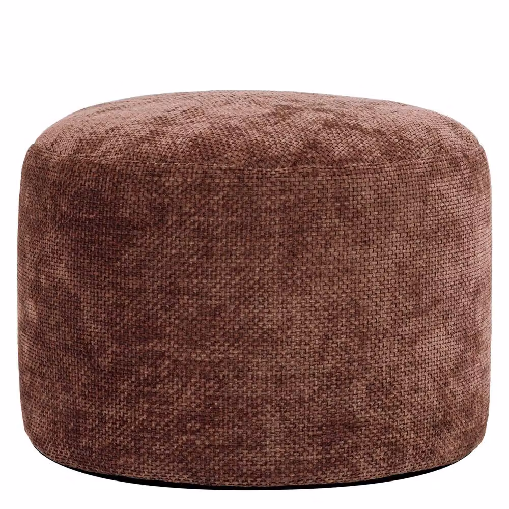 icon Milano Red Woven Chenille Cylindrical Footstool – 2