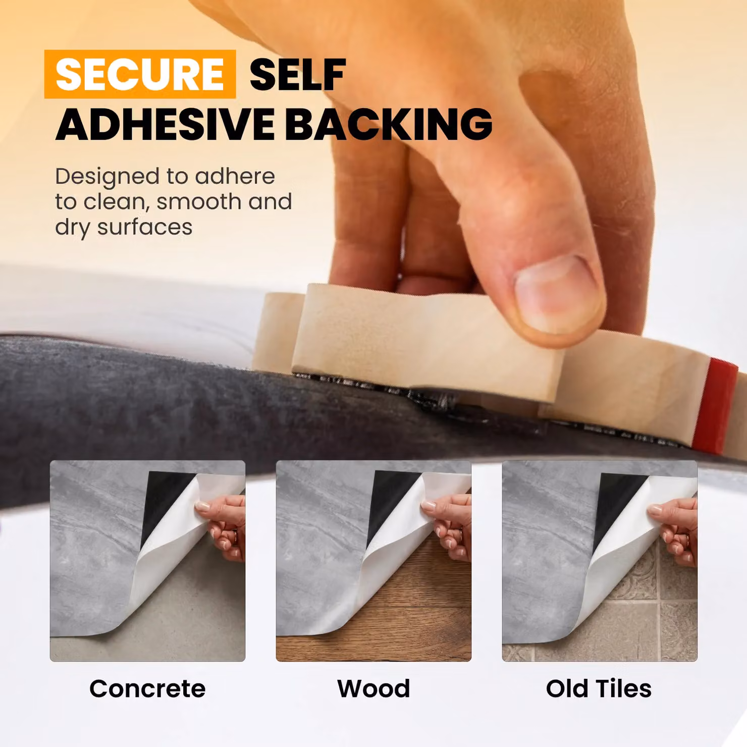 Novecrafto Self Adhesive Stone Look Vinyl Floor Tiles, Mid Grey, Pack of 30, W/D: 30.5 x 30.5 cm – 4