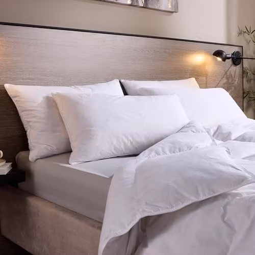 Snuggledown 4 Pack Luxury Goose Feather and Down Pillows, White, Medium Support for Back Sleepers, W: 74 cm, H: 48 cm – 1