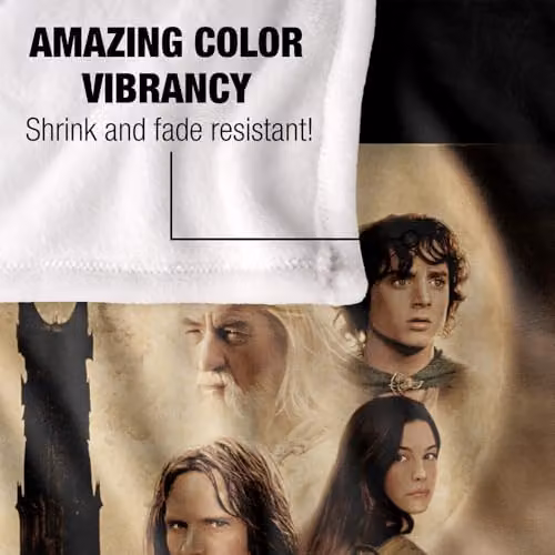 Warner Bros. Lord of the Rings The Two Towers Super Soft Fleece Throw Blanket, Multicolour, W: 91.44 cm x D: 91.44 cm – 3