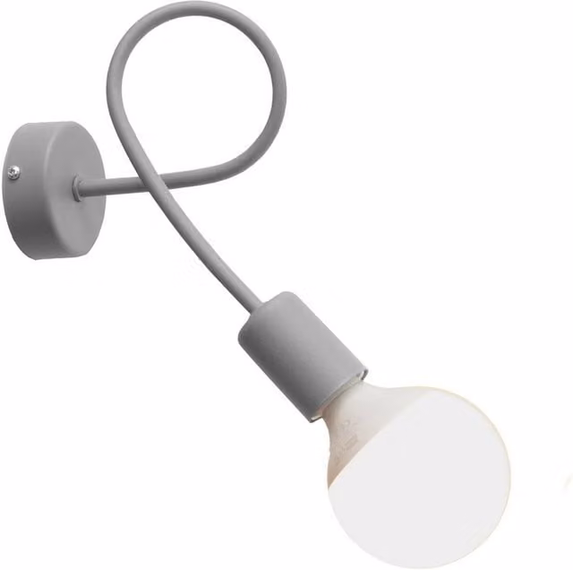 Helam Modern Grey Sphere Wall Lamp with Replaceable Bulb, Diameter: 25 cm