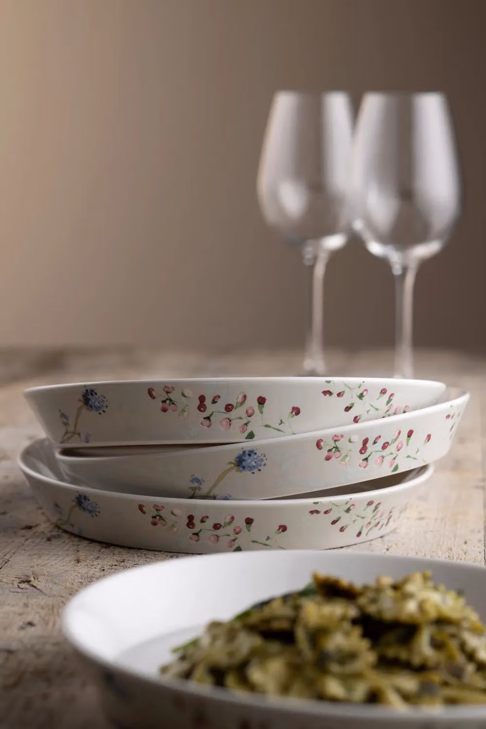 Aynsley Camille Pale Jade Bone China Floral Pasta Bowl Set of 4 in Green, White and Multicolour – 2