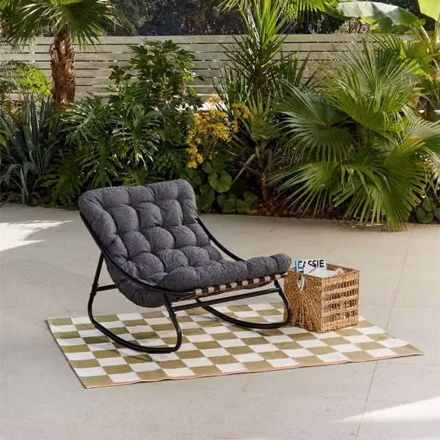 GRS Alhambra Rocking Chair Garden Furniture in Dark Grey