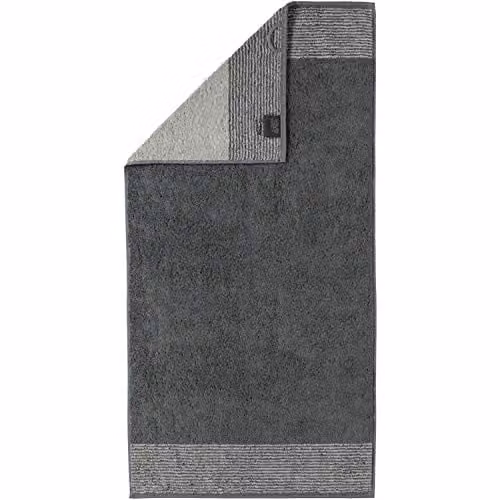 Cawö Luxury Home Two-Tone Cotton Terry Hand Towel in Grey and Silver