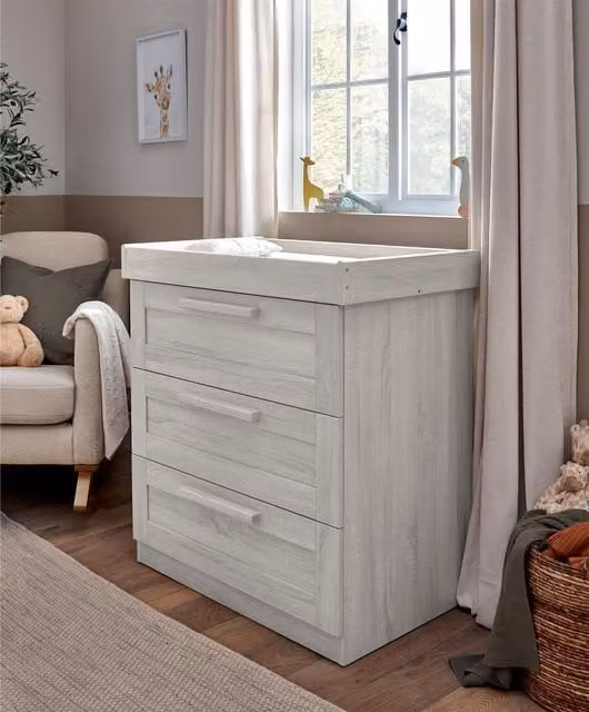 Mamas & Papas Modern 3 Drawer Dresser and Changing Unit in White