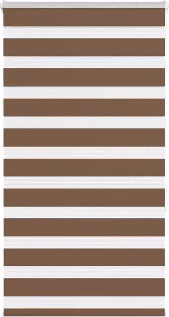 Berkfield Home Zebra Day and Night Blind in Brown Polyester, W: 70 cm, H: 150 cm