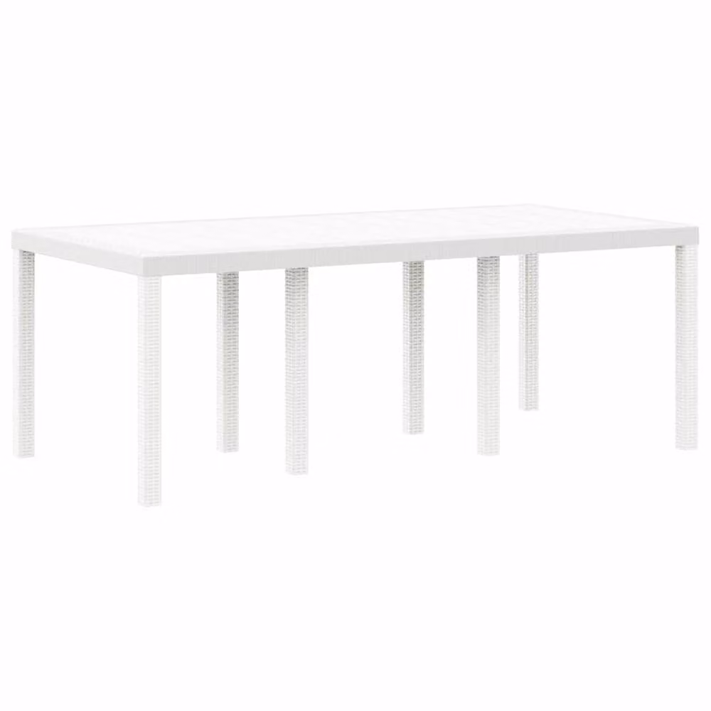 Berkfield Home White Poly Rattan Extendable Garden Table, W: 200 cm, D: 100 cm, H: 73 cm – 2